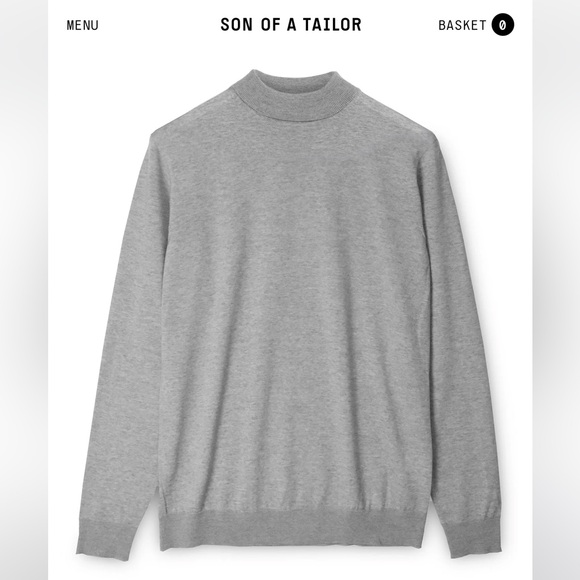 Son of a Tylor Gray Merino Wool Lightweight High-Neck Pullover Sweater S ($175) - Picture 1 of 6